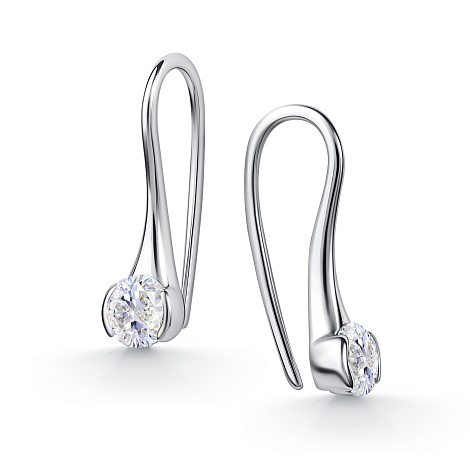 Серьги из серебра с камнями Горный хрусталь