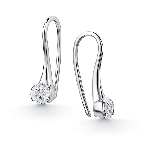 Серьги из серебра с камнями Горный хрусталь