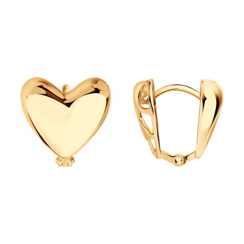 Серьги Конго из красного золота без камней