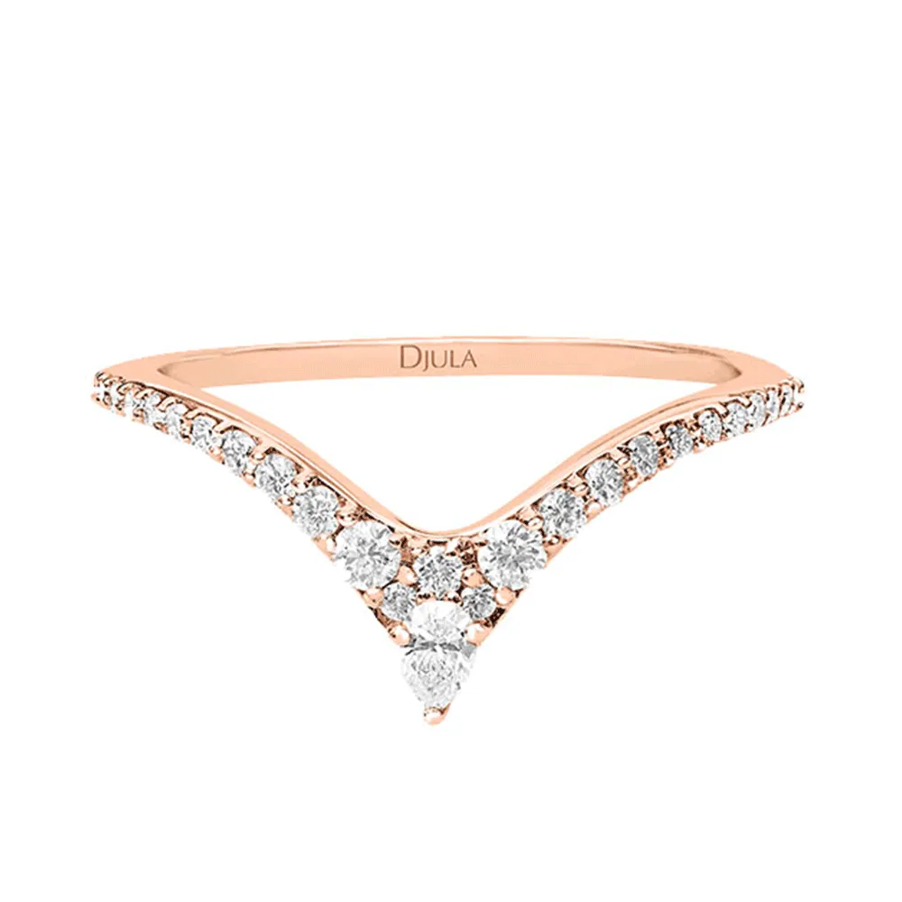 Inel din aur roz cu Diamant
