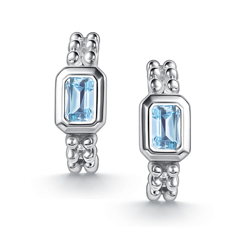Cercei din argint  cu pietre Topaz albastru