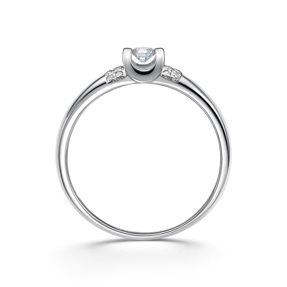 Inel din aur alb cu pietre Diamant