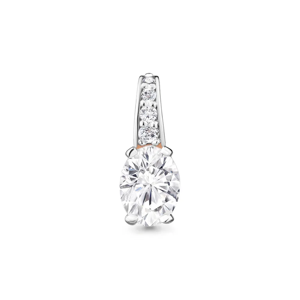 Pandantiv din aur roșu cu Cubic Zirconia Incolor