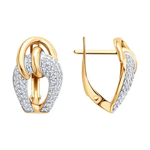 Cercei din aur roșu cu Cubic Zirconia Incolor