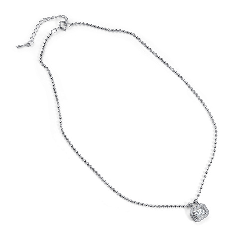 Колье из серебра с камнями Фианит, Горный хрусталь