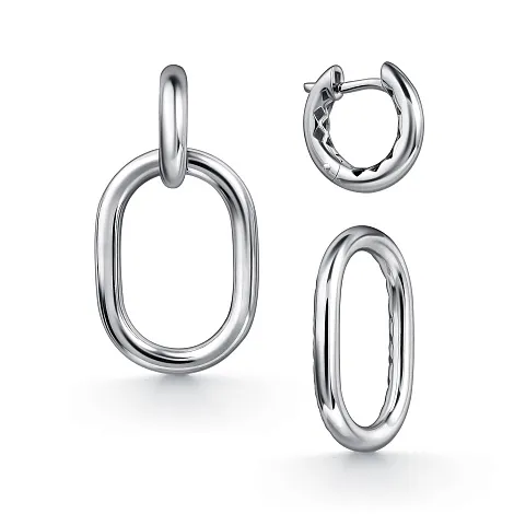 Серьги Конго из серебра без камней