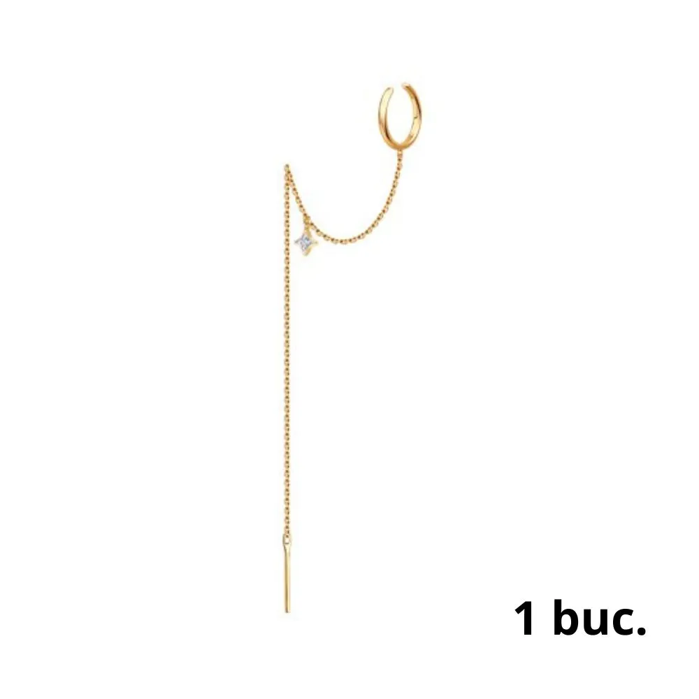Cercel din aur roșu cu Cubic Zirconia Incolor