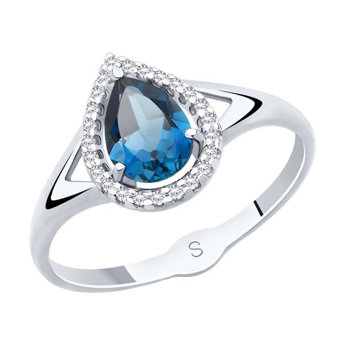 Inel din aur alb cu pietre Cubic Zirconia Incolor, Topaz London