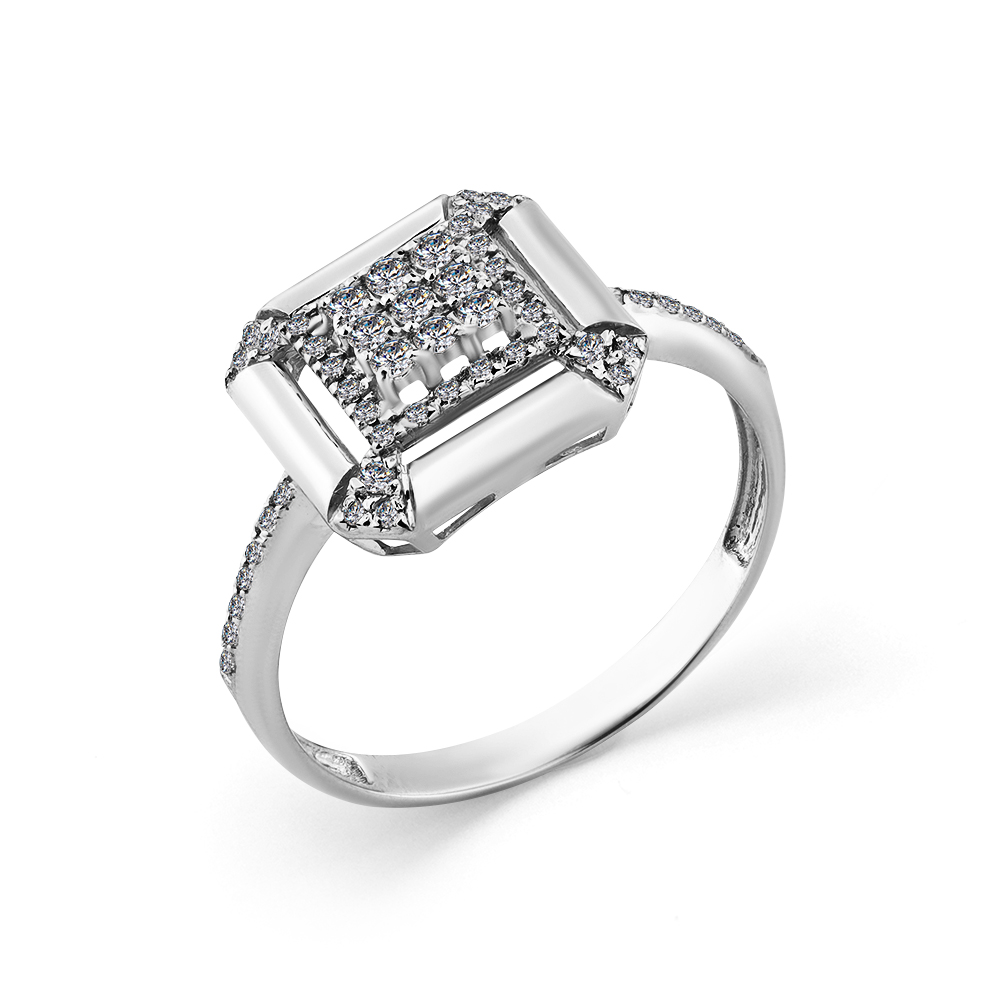 Inel din aur alb cu pietre Diamant