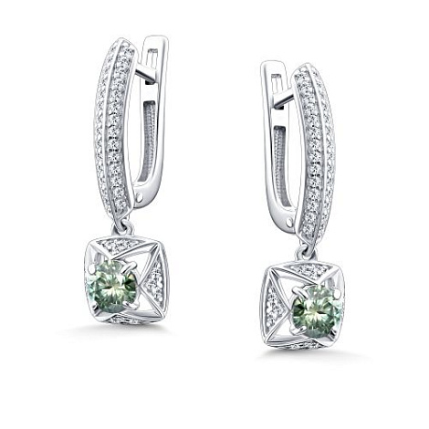 Cercei Suspendați din argint  cu pietre Cubic Zirconia Incolor,