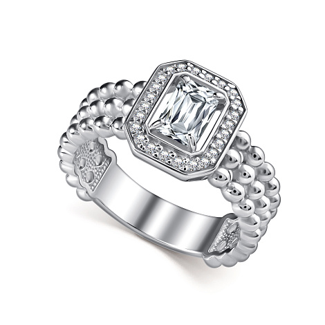 Inel din argint  cu pietre Cubic Zirconia Incolor, Cristal de munte