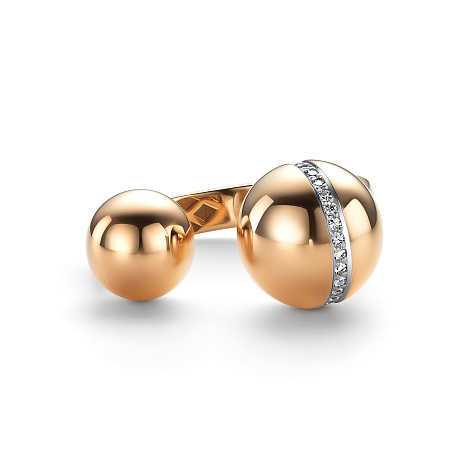 Кольцо из красного золота с камнями Бриллиант