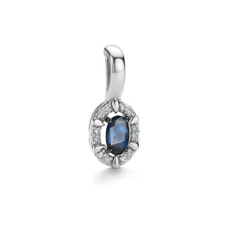 Pandantiv din aur alb cu pietre Diamant, Safir