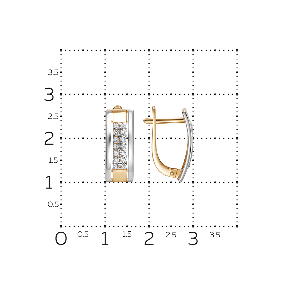 Серьги из красного золота с камнями Бриллиант