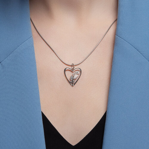 Pandantiv din argint  cu pietre Cubic Zirconia Incolor
