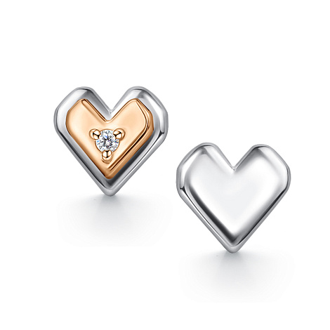 Серьги Пусеты из серебра с камнями Бриллиант