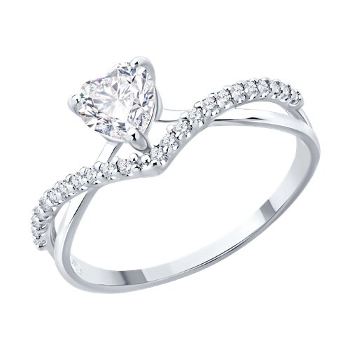 Кольцо из серебра с камнями Фианит