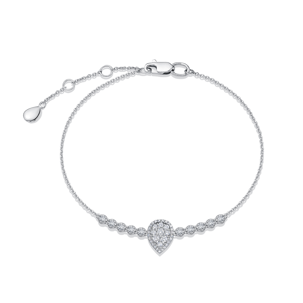 Браслет из белого золота с камнями Бриллиант