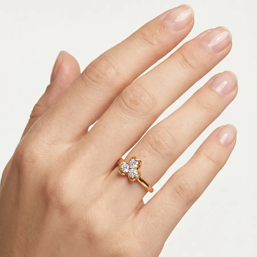 Inel din aur roșu cu Cubic Zirconia Incolor