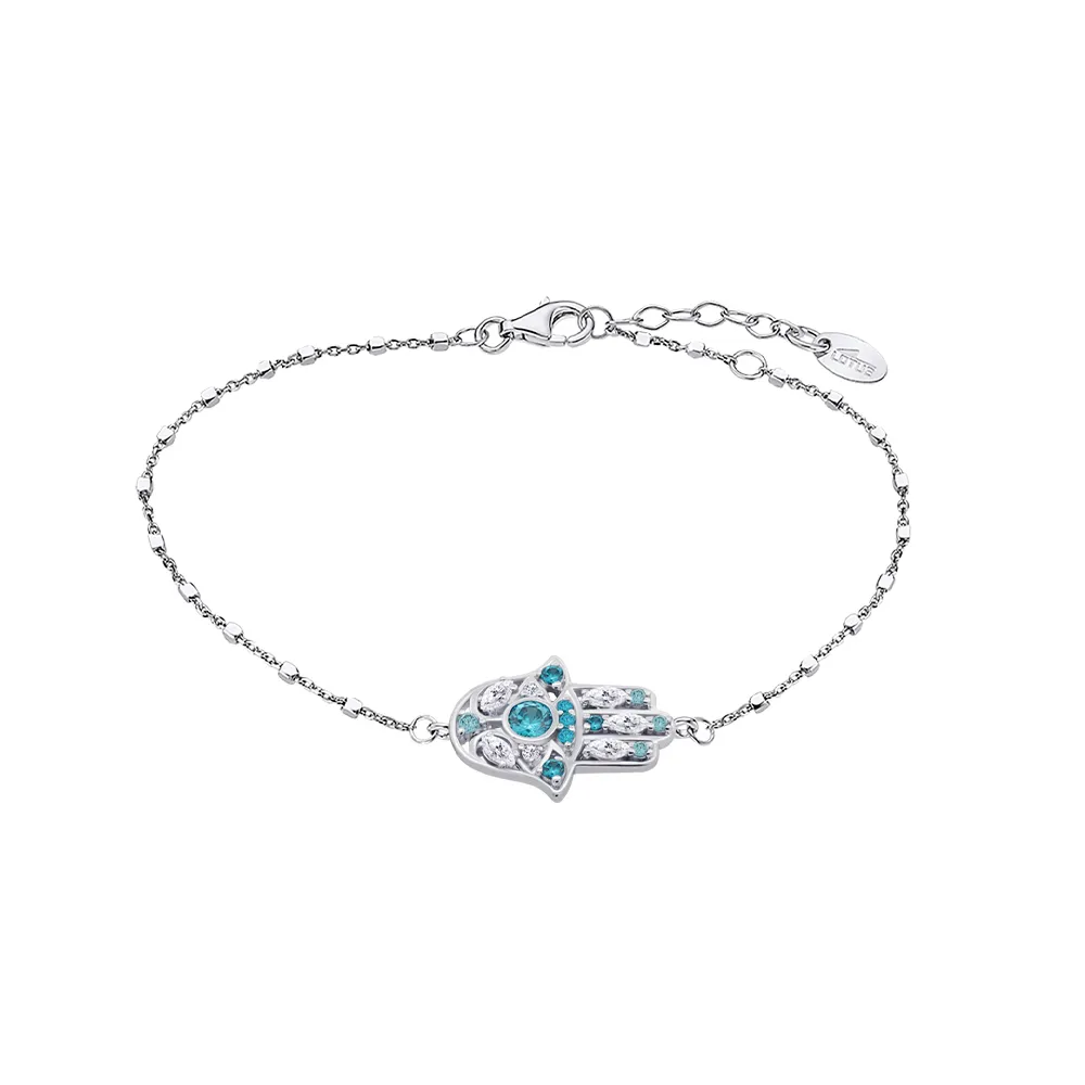 Brățară din argint cu Cubic Zirconia Incolor, Cubic Zirconia Albastru și Cubic Zirconia Albastru Safir