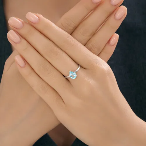 Inel din argint cu Topaz albastru
