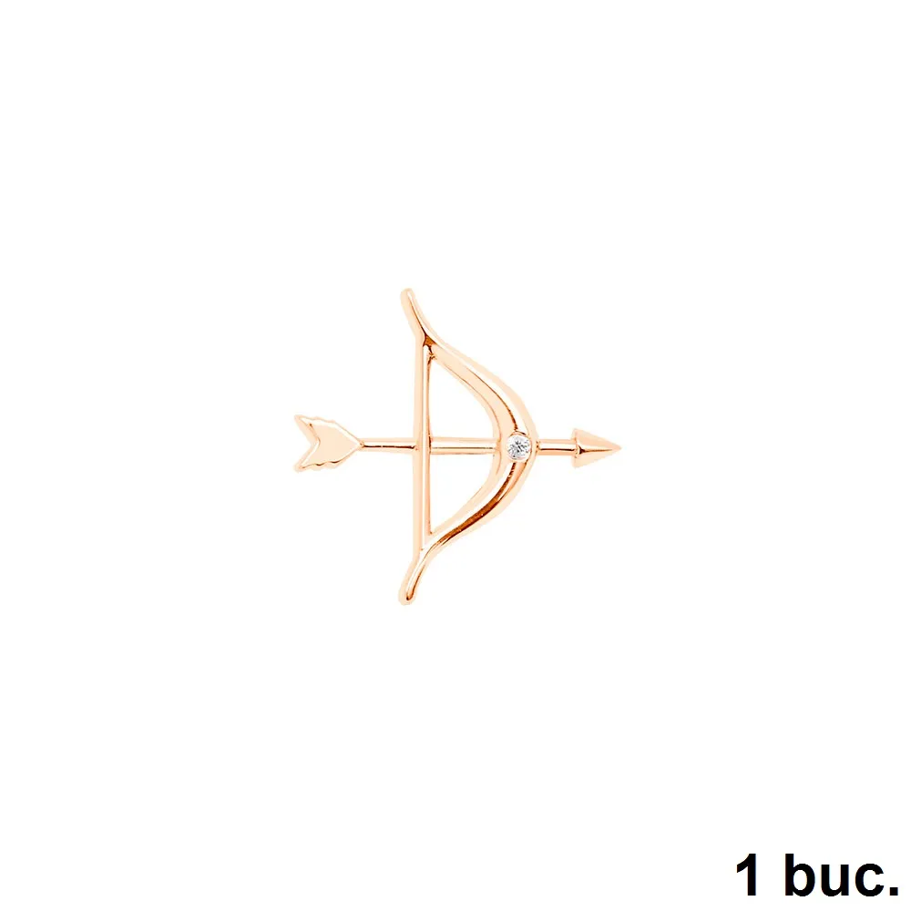 Cercel din aur roz cu Diamant