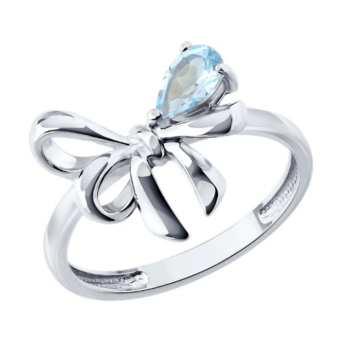 Inel din argint  cu pietre Topaz albastru