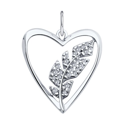 Pandantiv din argint  cu pietre Cubic Zirconia Incolor
