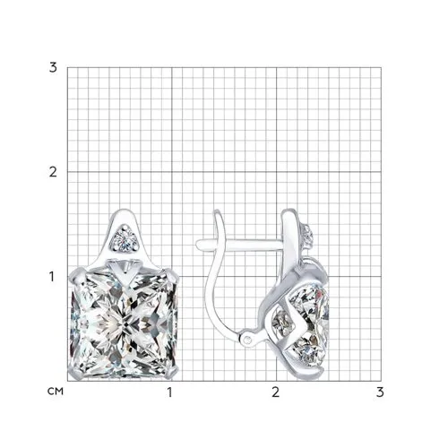 Cercei din argint cu Cubic Zirconia Incolor