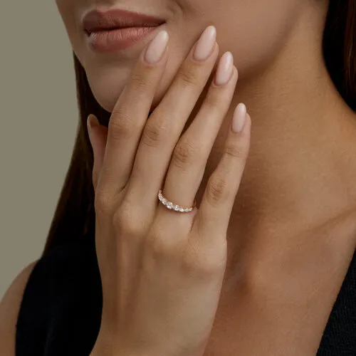 Inel din aur roșu cu Cubic Zirconia Incolor
