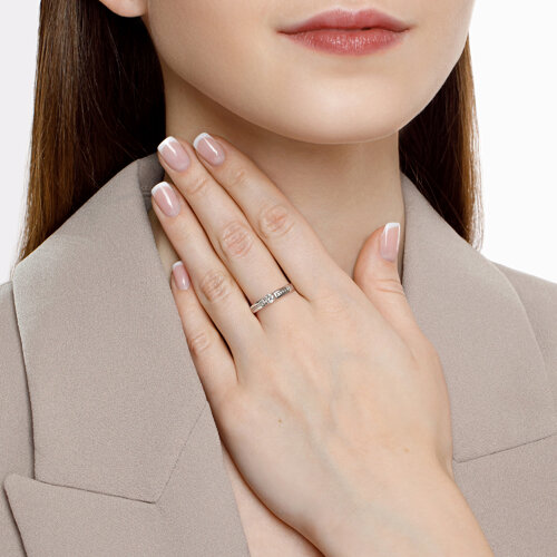 Inel din aur alb cu pietre Diamant