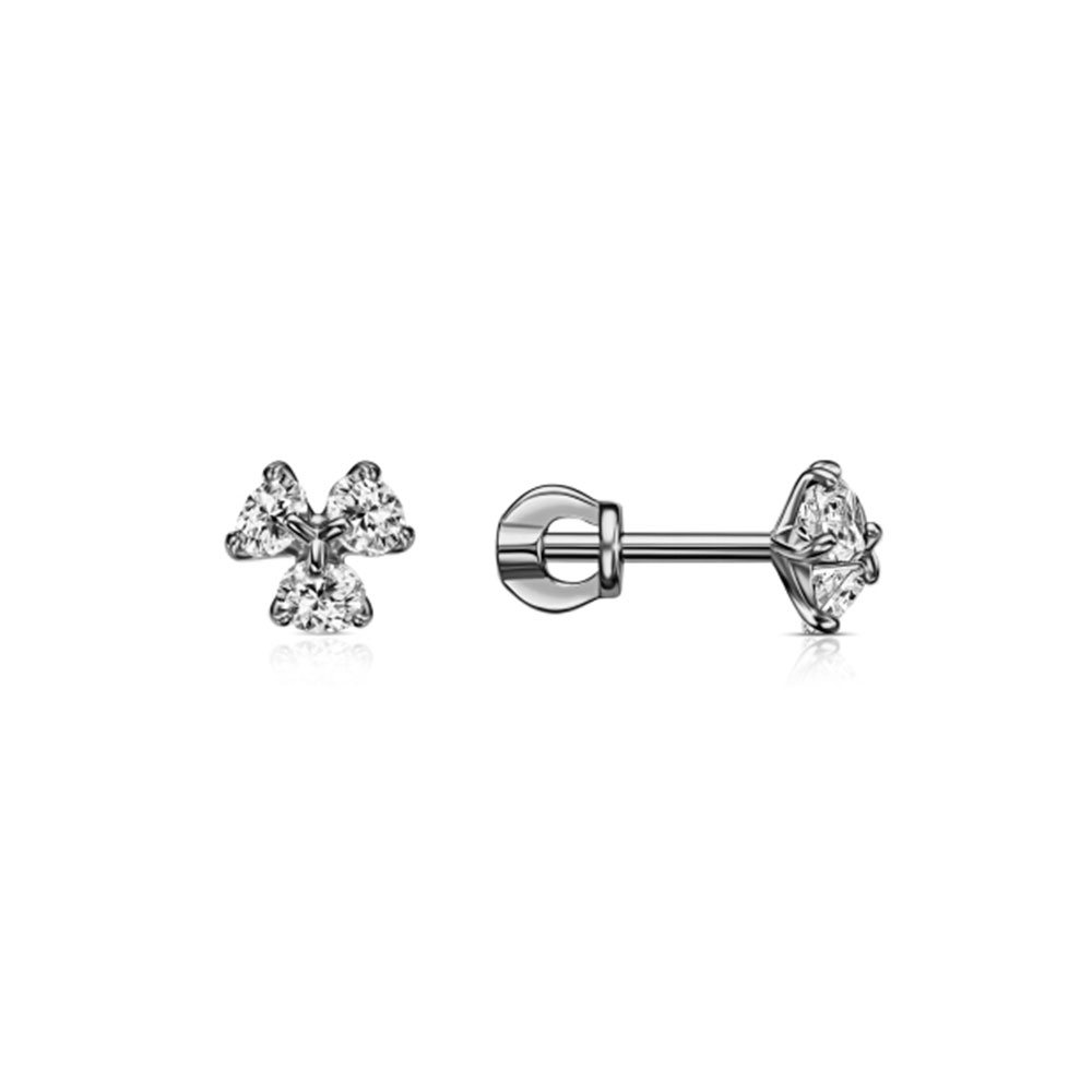 Cercei Pusete din argint  cu pietre Cubic Zirconia Incolor