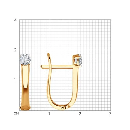 Cercei din aur roșu cu Cubic Zirconia Incolor