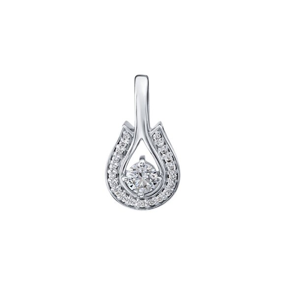 Pandantiv din aur alb cu pietre Diamant
