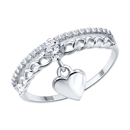 Кольцо из серебра с камнями Фианит