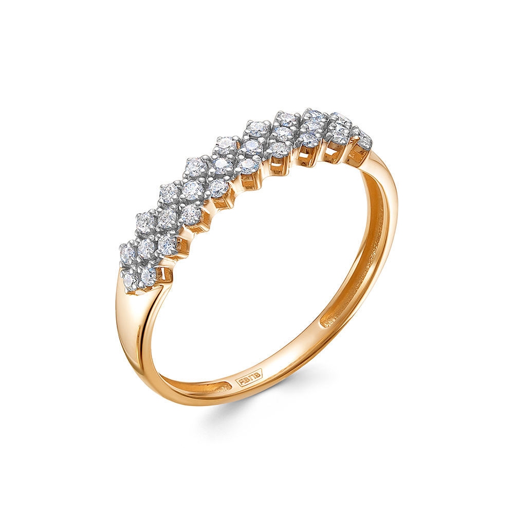 Inel din aur roșu cu pietre Diamant