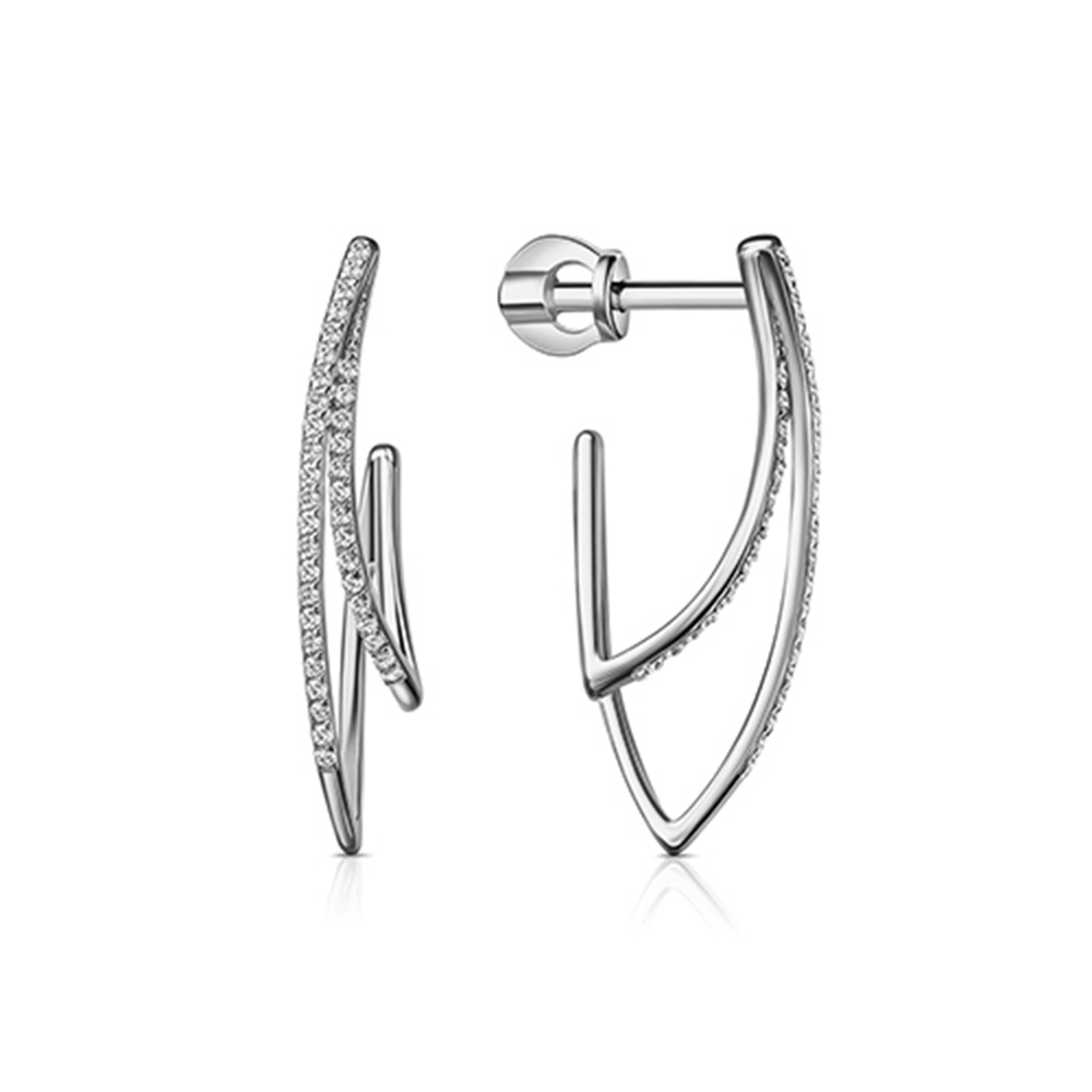 Cercei Pusete din argint  cu pietre Cubic Zirconia Incolor