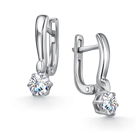 Cercei din argint cu Moissanite