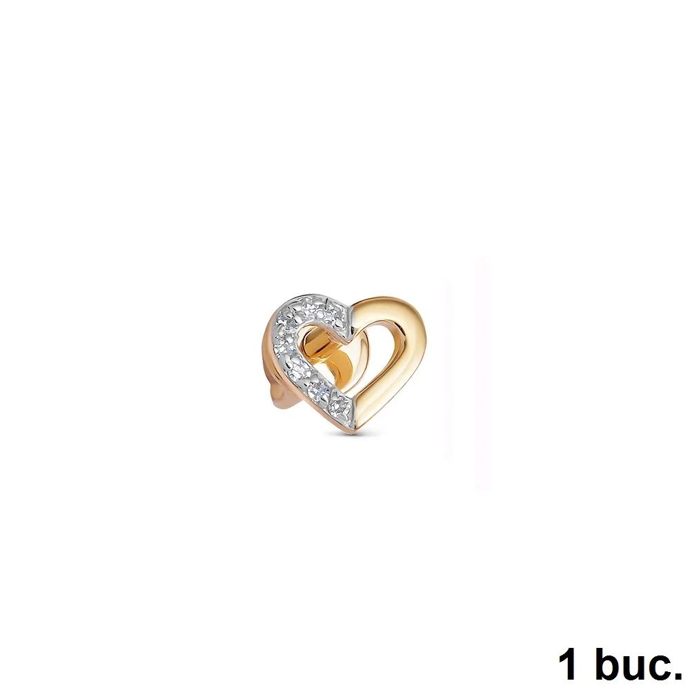 Cercel din aur roșu cu Diamant