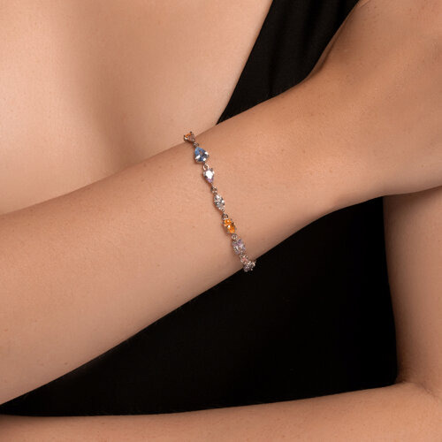 Brățară din argint  cu pietre Cubic Zirconia Colorat
