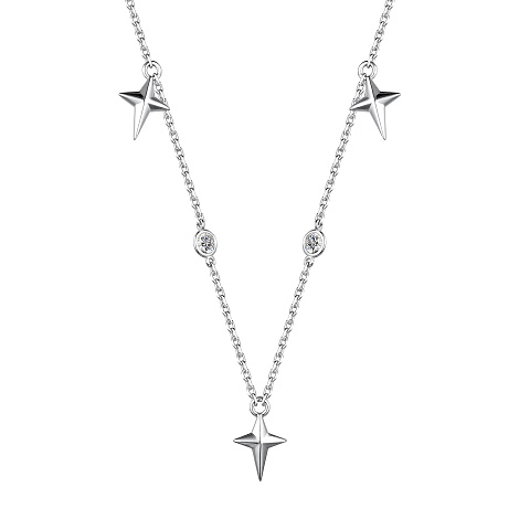 Колье из серебра с камнями Фианит