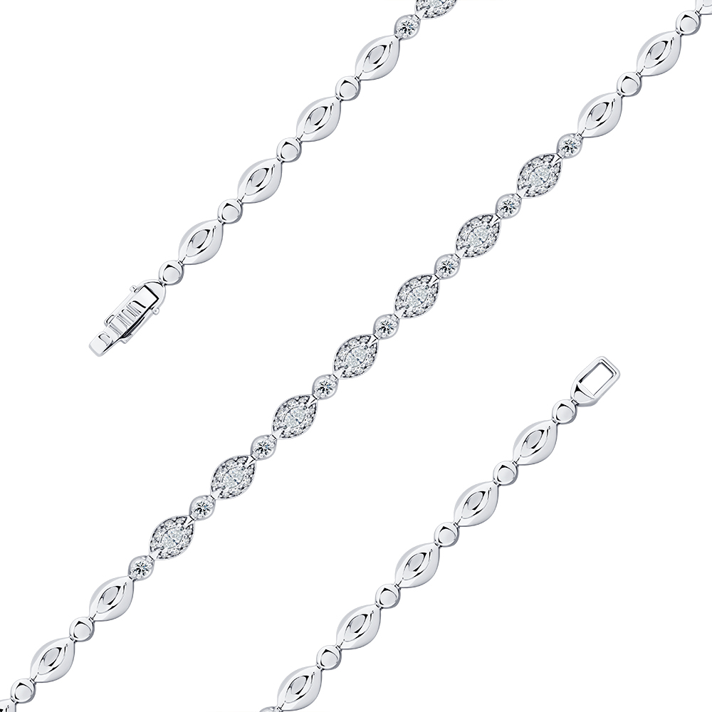 Brățară din aur alb cu pietre Diamant