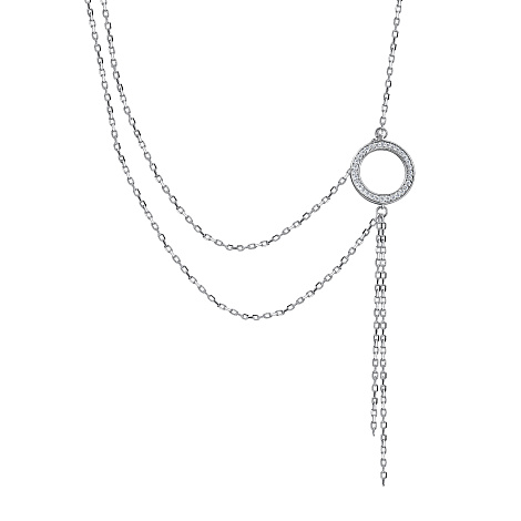 Колье из серебра с камнями Фианит