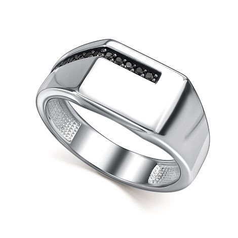 Inel din argint  cu pietre Cubic Zirconia Negru