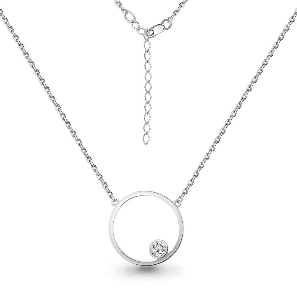 Colier din argint  cu pietre Cubic Zirconia Incolor