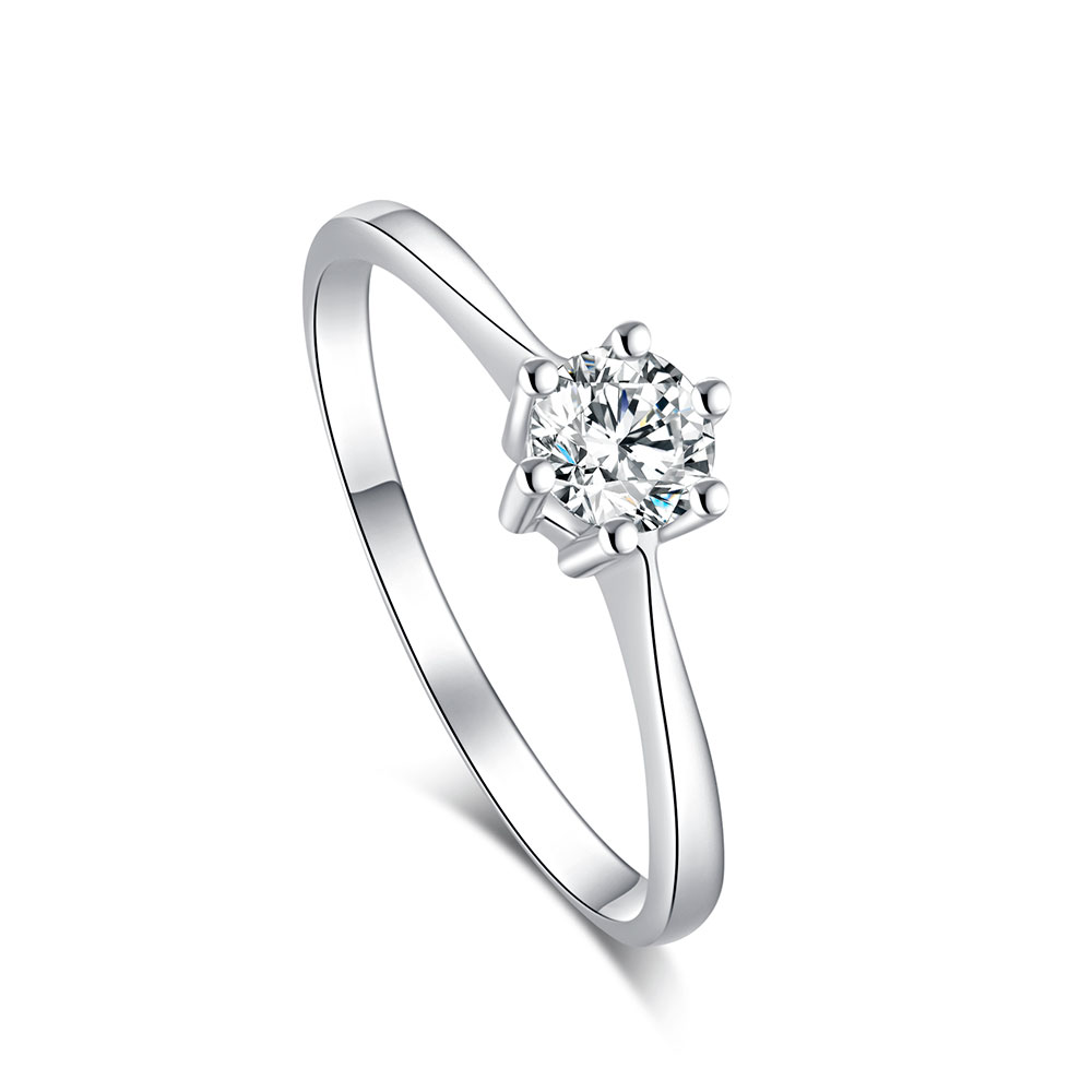 Кольцо из белого золота с камнями Бриллиант