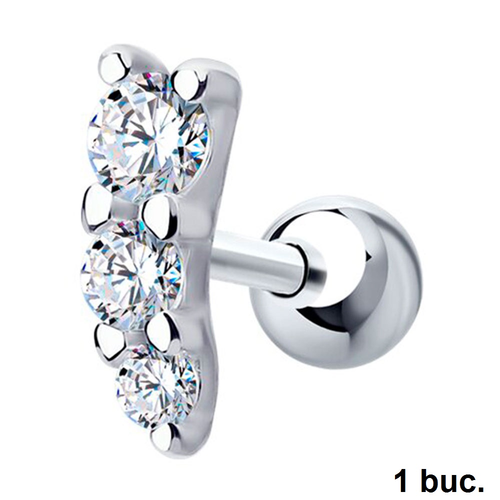 Cercel din argint  cu pietre Cubic Zirconia Incolor