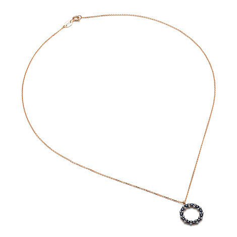 Colier din aur roșu cu pietre Diamant, Safir