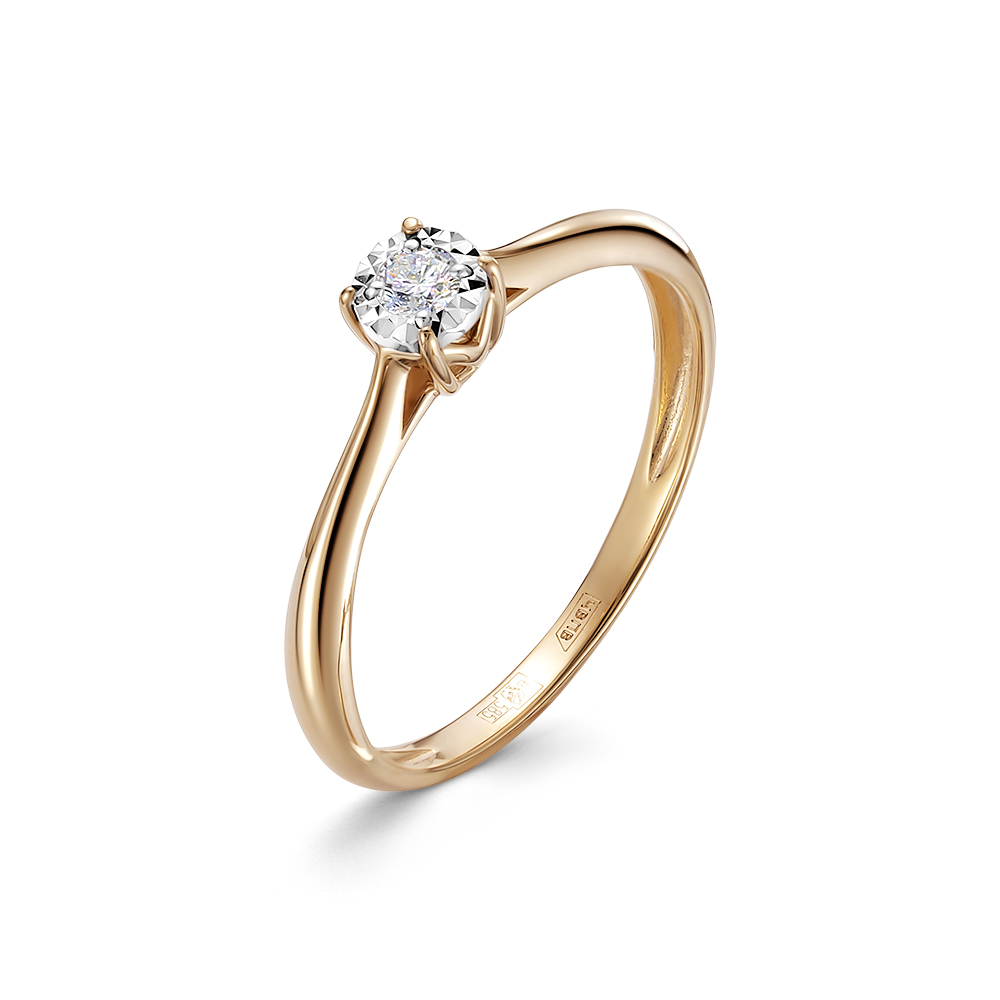 Inel din aur roșu cu pietre Diamant