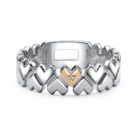 Кольцо из серебра с камнями Бриллиант